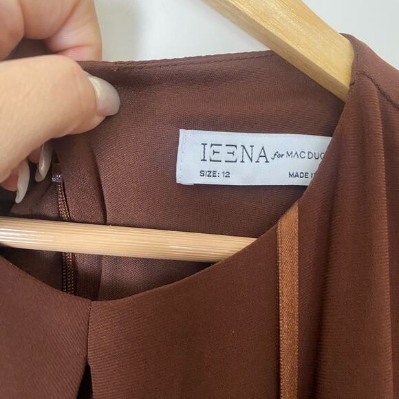 Ieena for Mac Duggal Keyhole Draped Gown brown 12 - Picture 6 of 7